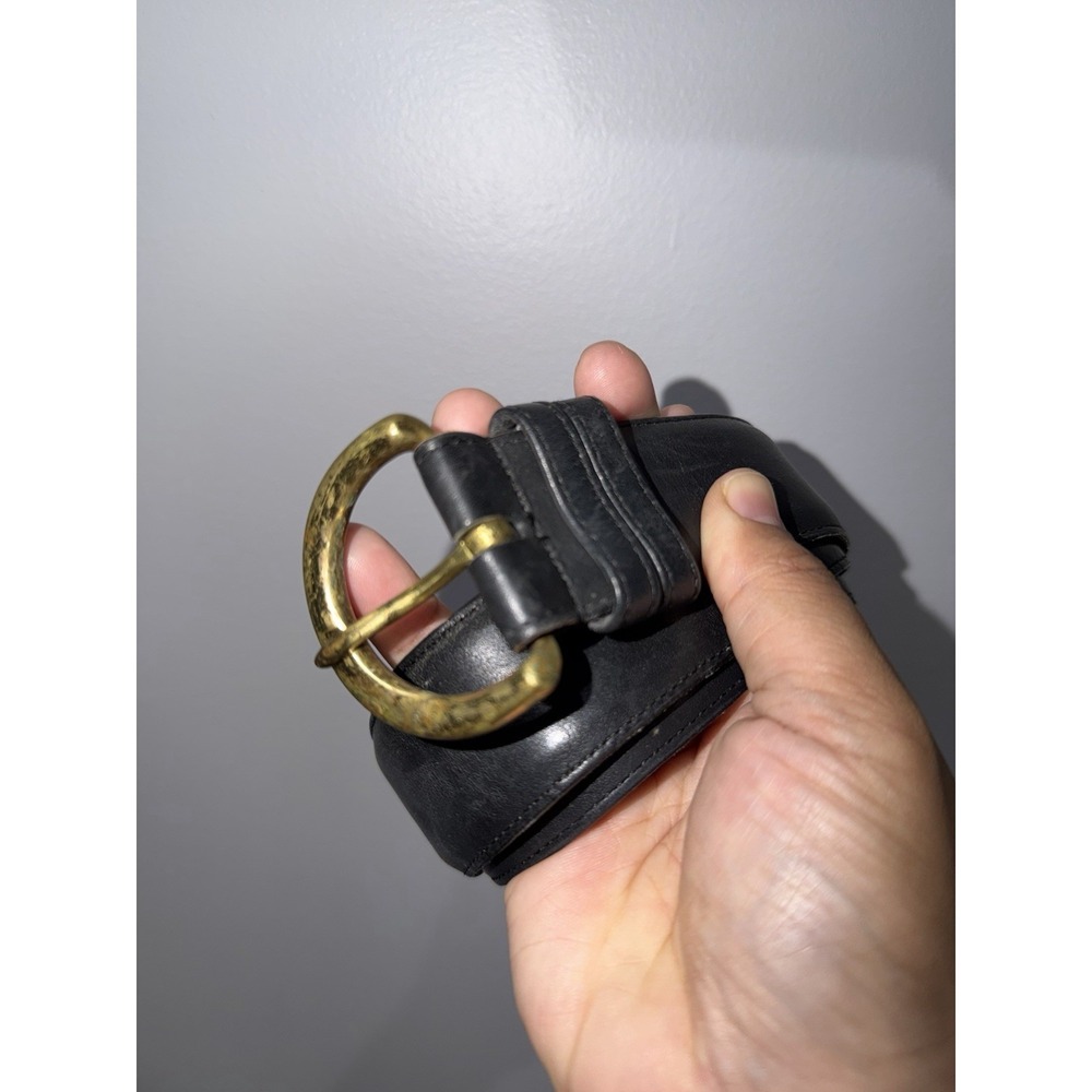 Coach Belt 8500 USA Black Leather Brass‎ Buckle 36"  Classic Vintage 32